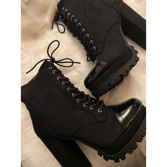 Lace-up Black Combat Booties - New - Picture 4 of 4